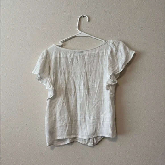 American Eagle Outfitters Cream Button-Front Blouse - Picture 3 of 3